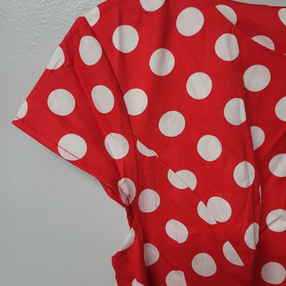 Dressy Star Red Polkadot Minnie Mouse Lucille Ball Lucy Costume Womens Large Tie - Picture 3 of 8